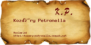 Kozáry Petronella névjegykártya
